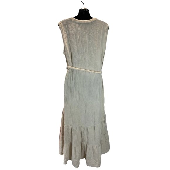 Anthropologie DREW Gauze tank Ivory midi dress size LG flowy lightweight neutral - Picture 4 of 11